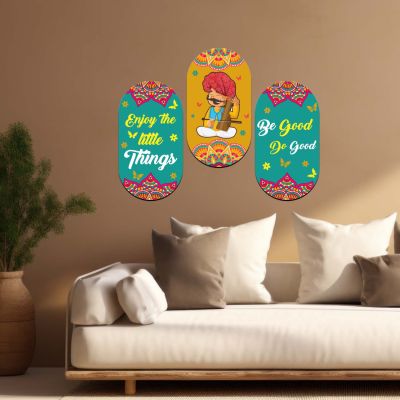 Rajasthani Traditional Wall Hanging Decor with Mandala Art & Positive Quotes